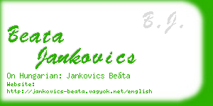 beata jankovics business card